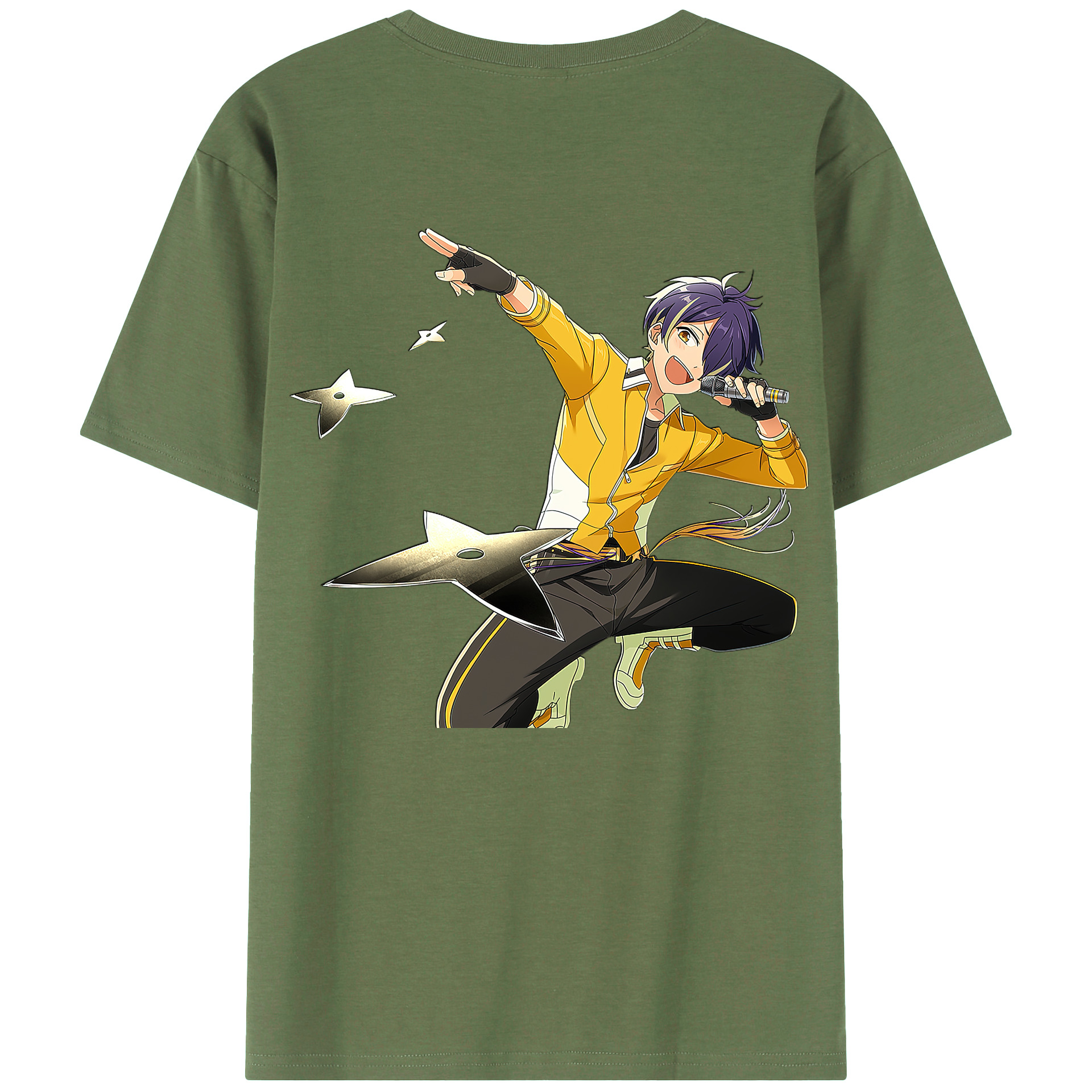 （画像用） あんさんぶるスターズ! Ensemble Stars 綿100％ メンズ半袖Tシャツ（バックプリント） 通気性